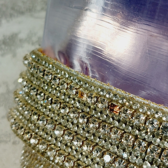 NEW Badgley Mischka Embellished Gold Glitter Heeled Sandals B202 - Picture 10 of 14